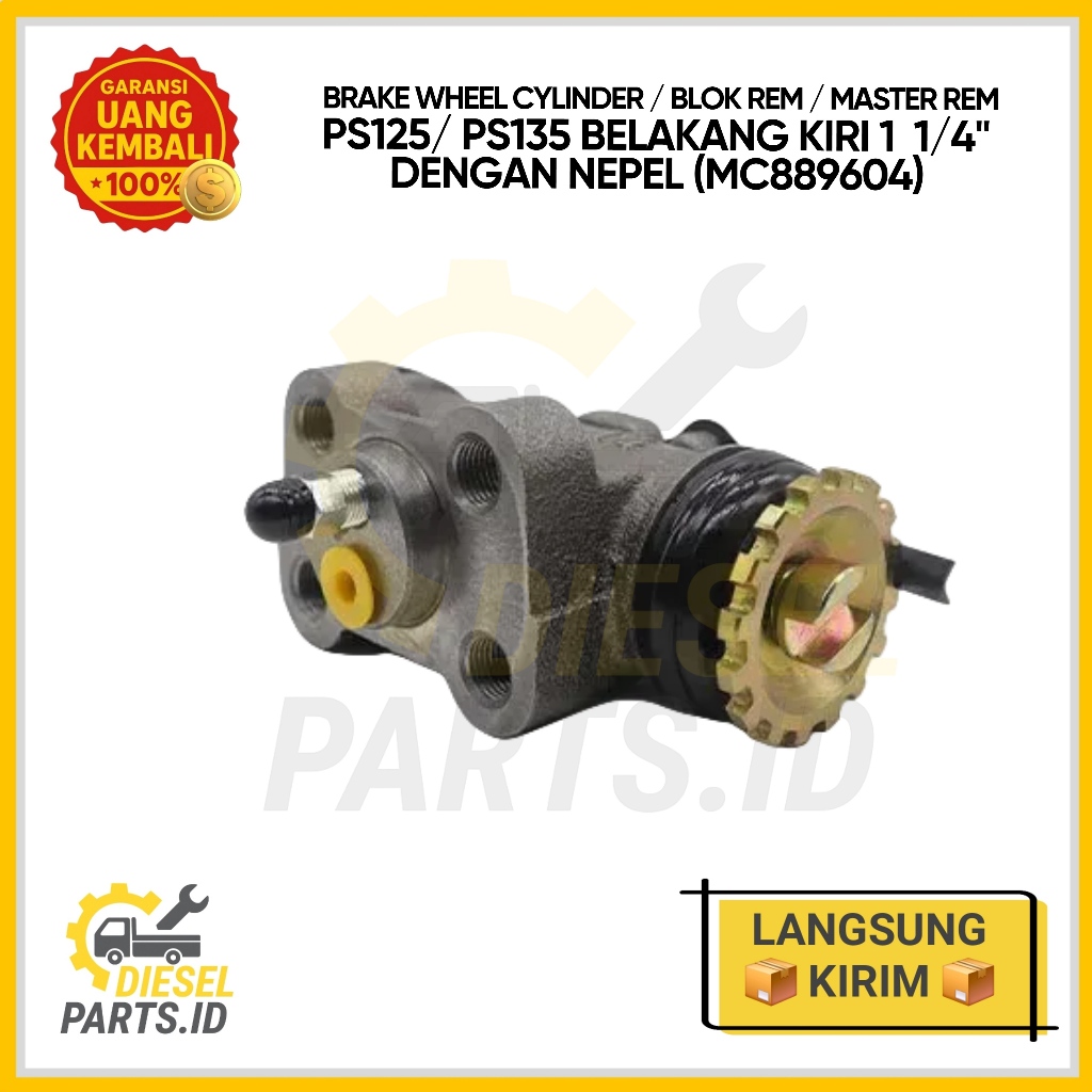 Blok Rem Belakang Kiri Mitsubishi Canter PS125 PS135 1 1/4" Dengan Nepel MC889604 MC 889604 – Brake 