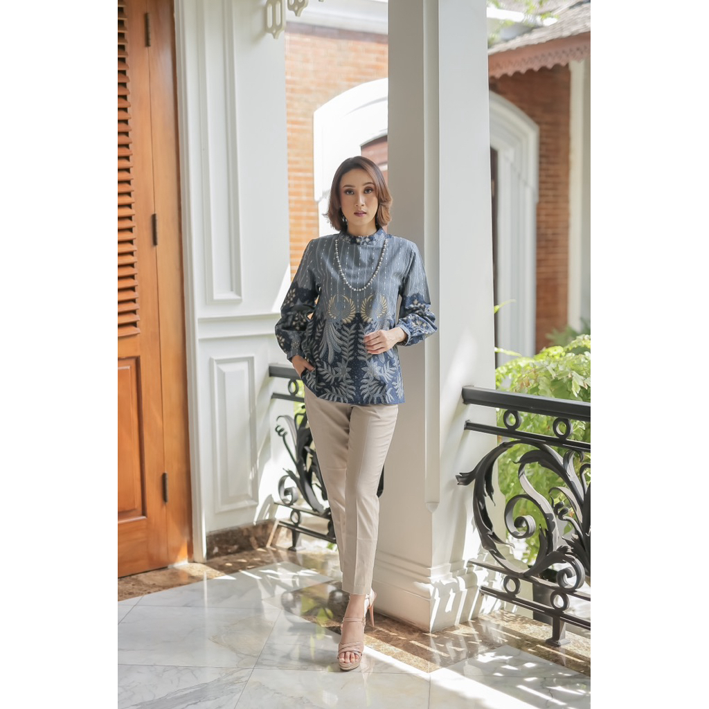 Blouse Batik Modern Wanita Elegan- Atasan Kerja,Kondangan