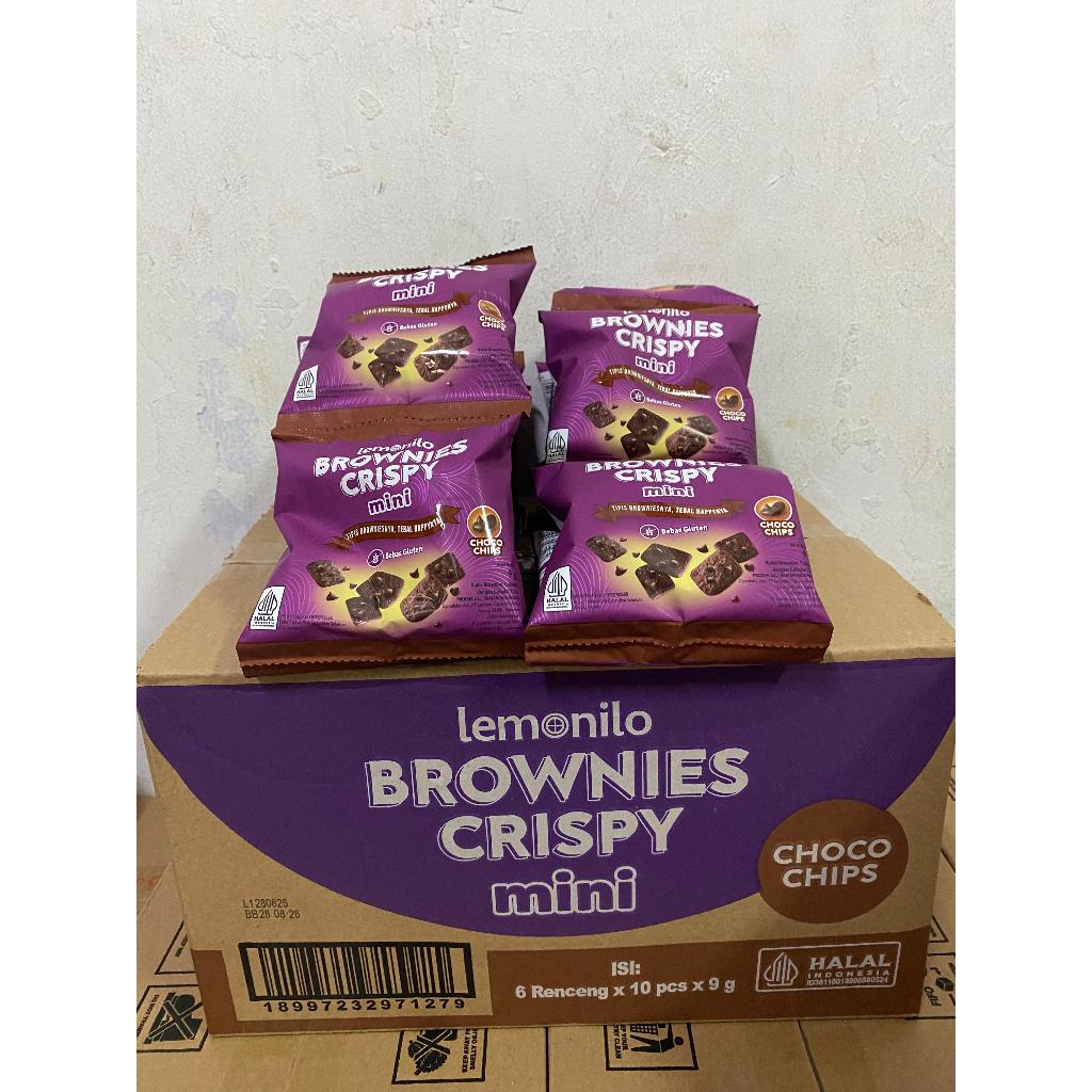 

Sehati Snack - Camilan Lemonilo Brownies Crispu Choco Chips Mini | 1 Karton (6Rencengx10pcsx9g)
