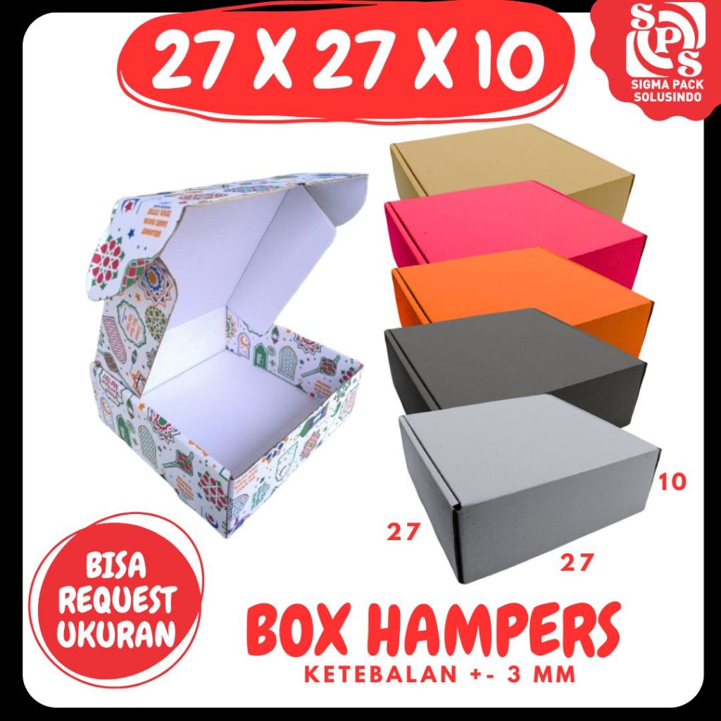 

Box 27x27x10 LS Hoodie Idul Fitri/Print/Polos / custom / Hampers / hoodie / mukena / hijab/brownis Polos/Motif