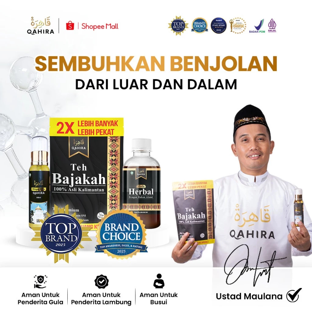 Qahira Obat Herbal Madu Minyak Teh Bajakah Atasi Benjolan Leher Lipoma Kista Asli Original