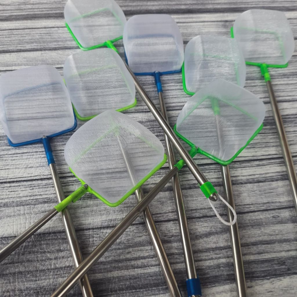 Seser/Serok Ikan Hias Persegi 5cm gagang stainless 18cm