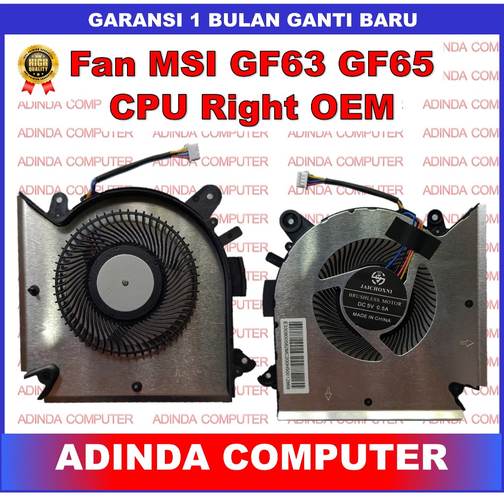 Fan MSI MSI GF63 GF65 9RCX-818 9SC-066 8SC-030 Thin CPU Right OEM