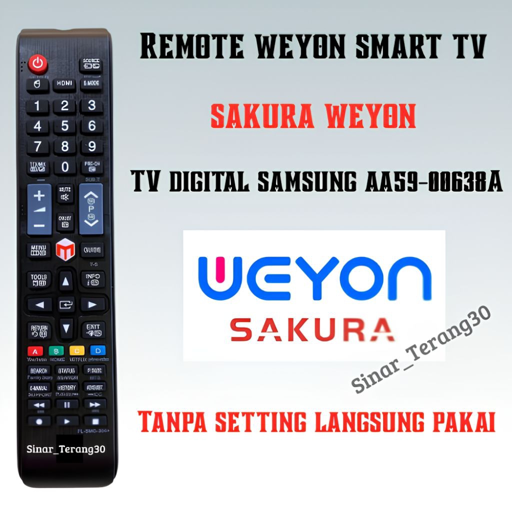 Remot Remote TV Sakura Weyon Hitam Smart TV LED
