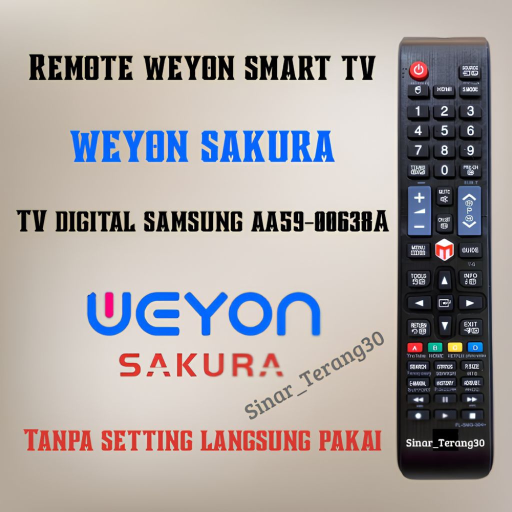 REMOTE TV SAKURA WEYON HITAM SMART TV LED