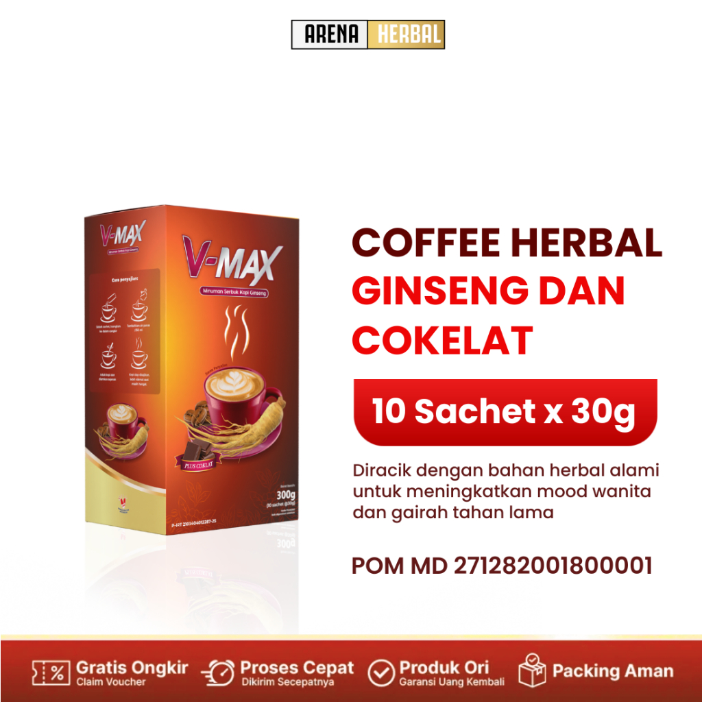 

VMAX Kopi Cokelat Wanita Stamina Gairah BPOM