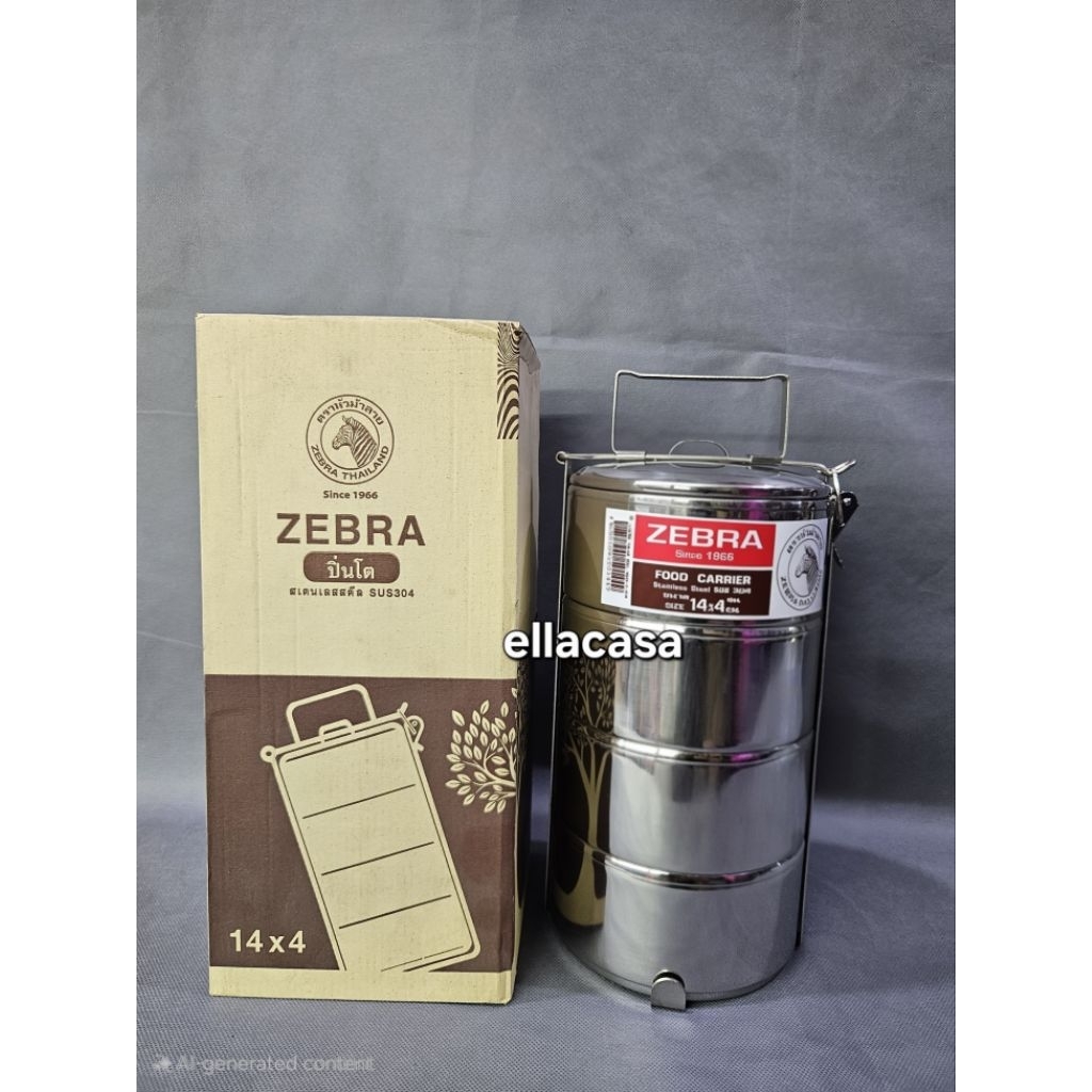 Rantang Stainless Zebra 4 susun diameter 14cm / Rantang Makanan Zebra 4 susun diameter 14cm