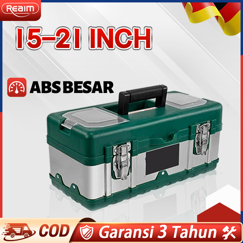 REAIM Tool Box 15-21'' Besi Baja Kotak Perkakas Besar 21Inch Material Stainless Steel Toolbox Kotak 