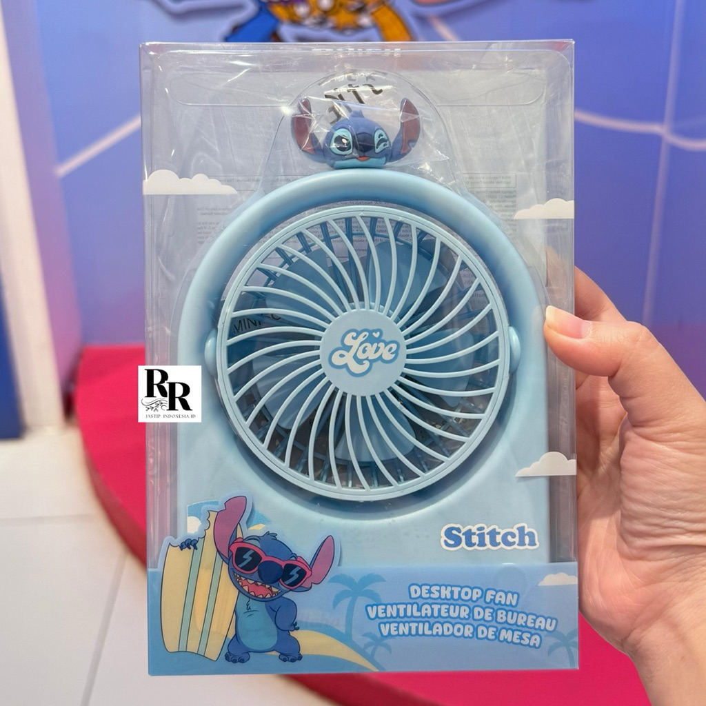 Miniso x Stitch - Kipas Meja / Kipas Duduk / Disney Lilo & Stitch Collection Foldable Fan
