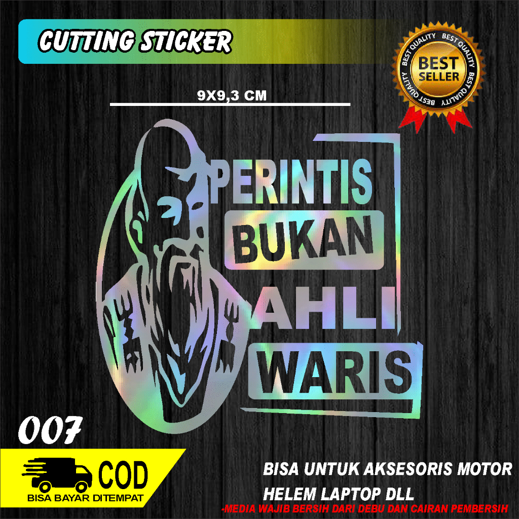 

COD STICKER CUTTING PERINTIS BUKAN AHLI WARIS VARIASI GAMBAR ORANG TUA