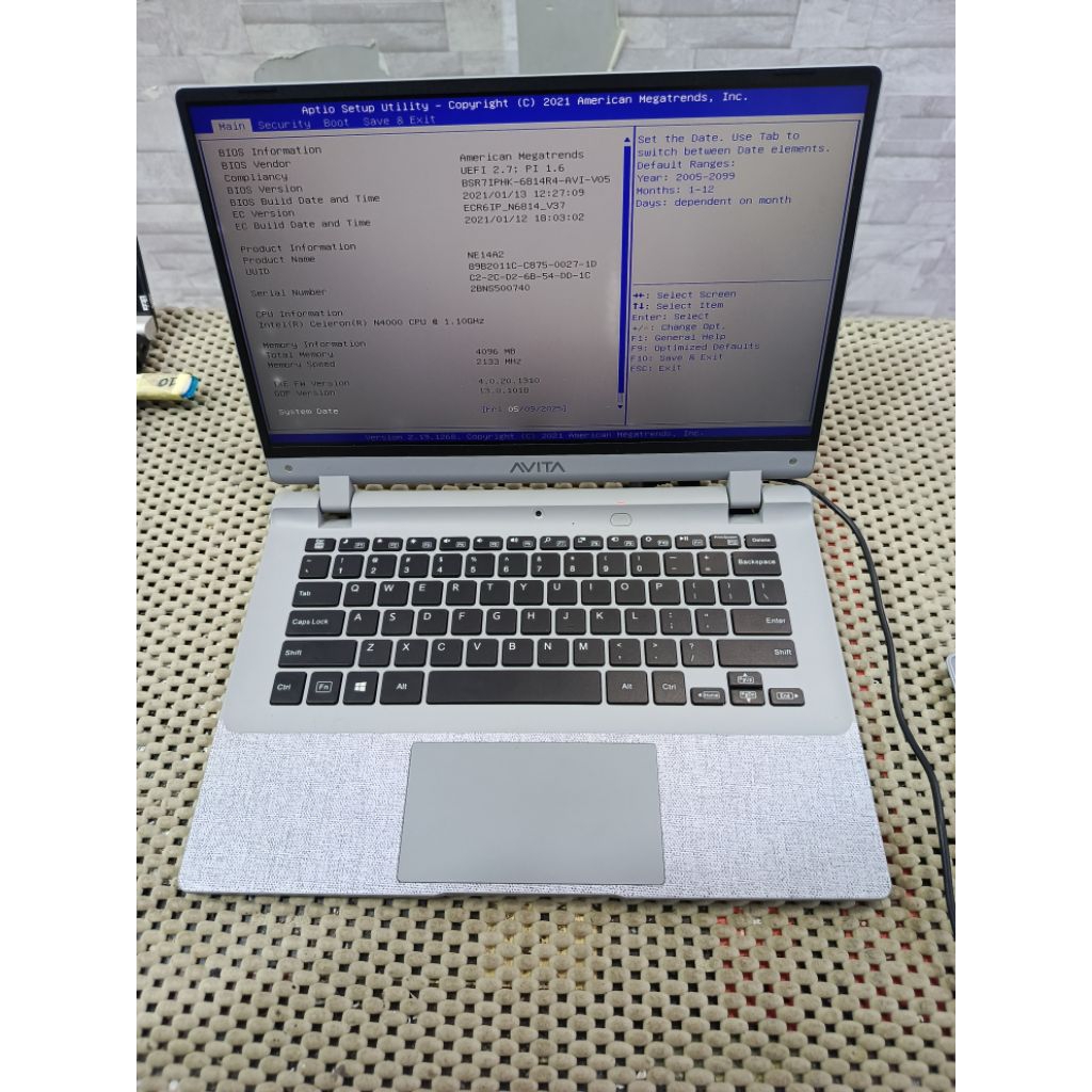 mesin laptop avita intel n4000 ram 4 second