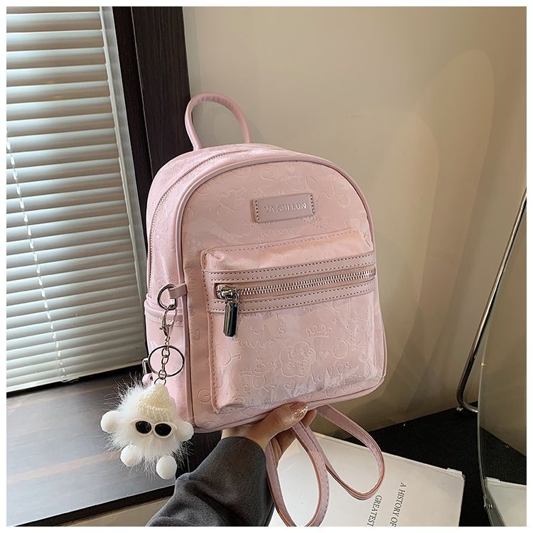 Tas Ransel Mini Kulit Wanita Tas Sekolah Wanita Pink Lucu Tas Kuliah Tas Cewek Mini Backpack Pink Ta