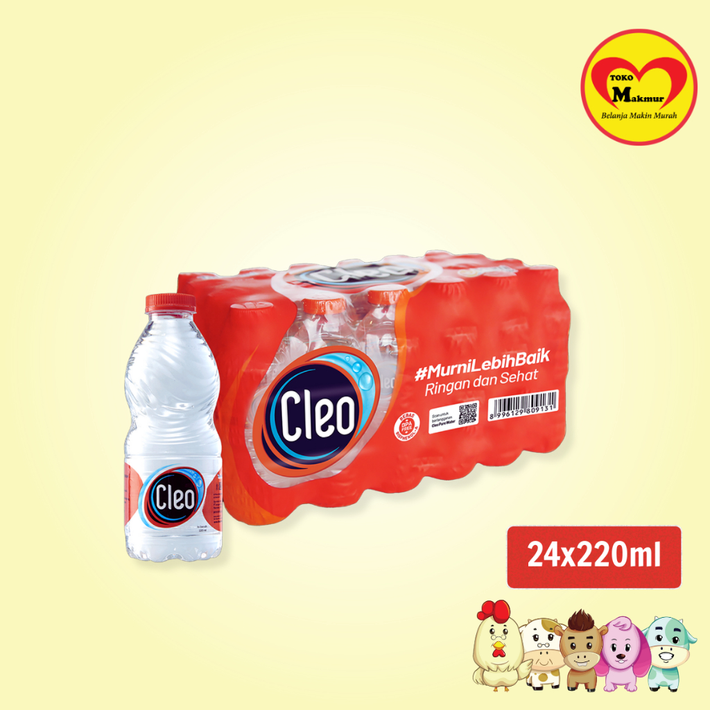 

Cleo Air Mineral Botol 220ml (1 pack x 24pcs) / Toko Makmur Live *Khusus Gosend Instant / Sameday