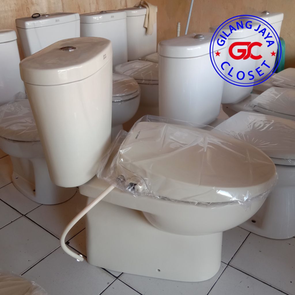 Closed Toilet Duduk Second Bekas - Closet American Standard OD1 + EcoWasher Warna Ivory Krem
