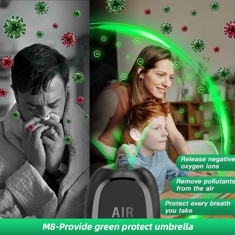 BIG PROMO JAMAY M8 Air Purifier Personal Ionizer Portable Purifier Kalung Necklace Ion Negatif