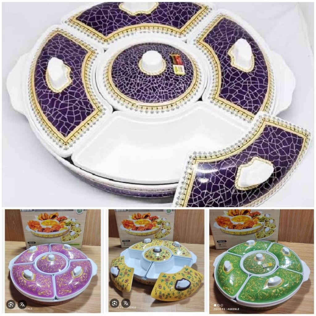 Party set Melamin ukuran 14inch Prasmanan putar Golden Dragon melamine  - PS0101MF- Partyset bisa be