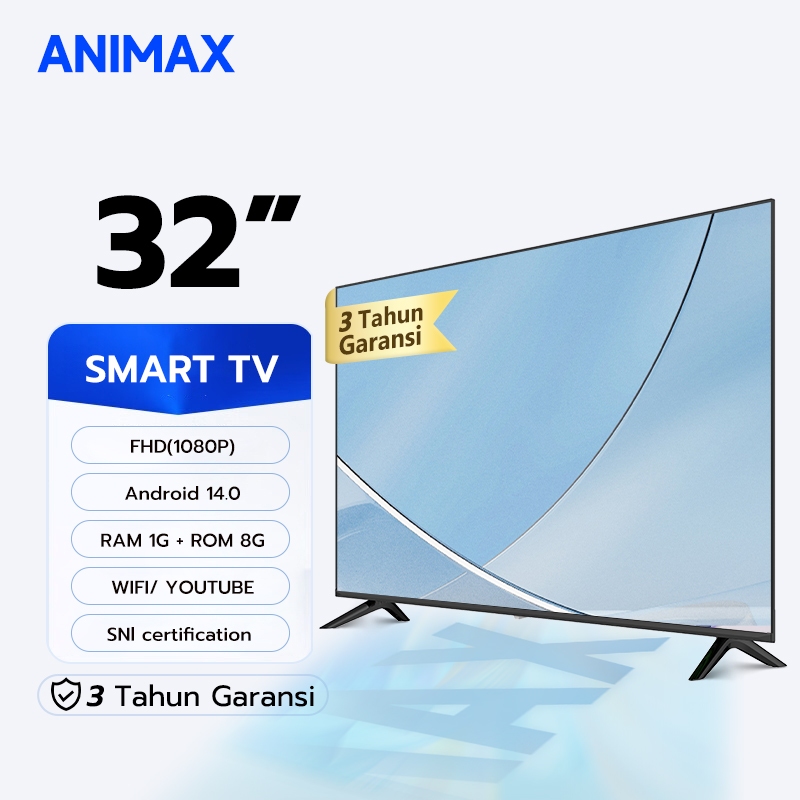 Animax 32 inch Smart TV LED Digital TV FHD Android  12.0 Televisi