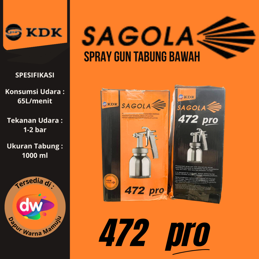 KDK Sagola Spray Gun Model 472 Pro (Spoit Tabung Bawah KDK Sagola Tipe 472 Pro)