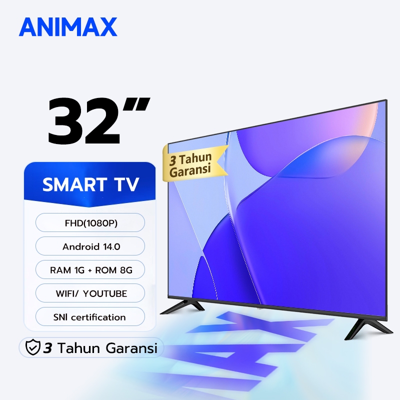 Animax Smart TV 32 inch TV LED Digital FHD Televisi (Smart-W32A)