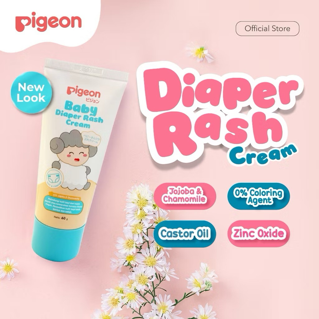 PIGEON Baby Cream 60Gr Diaper Rash Cream | Cream Bayi Ruam Popok | Salep Bayi Ruam Popok | Cegah Rua