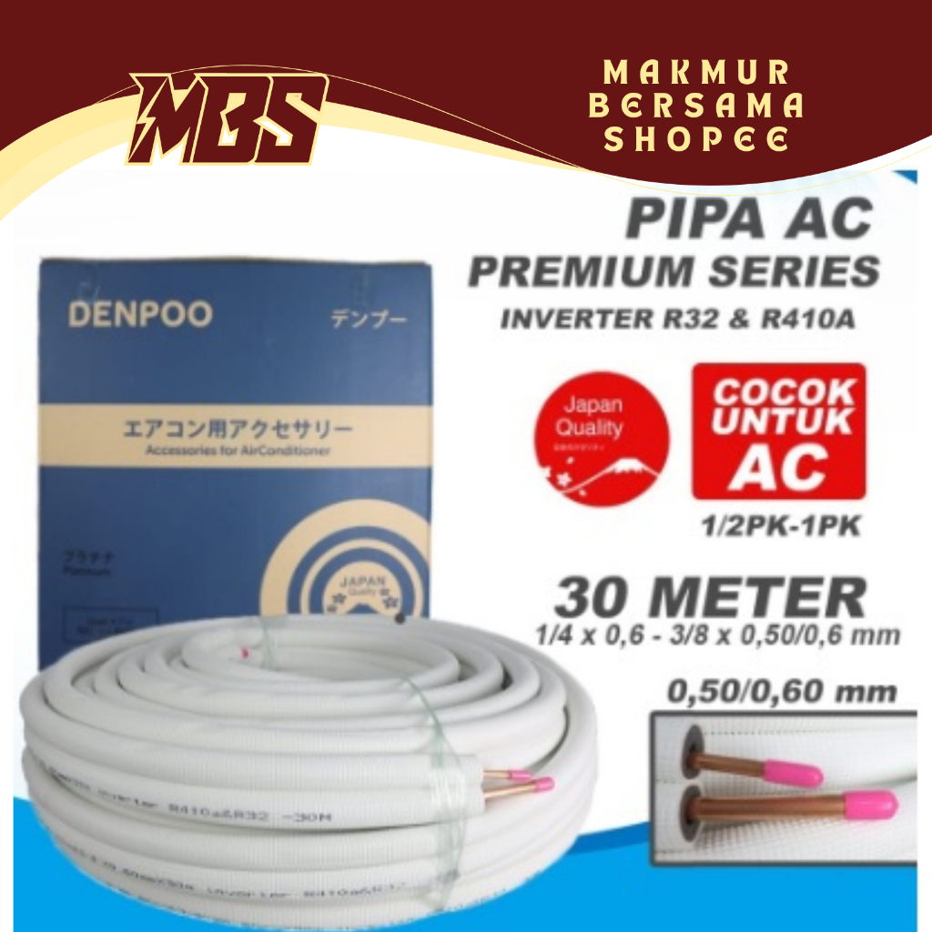 Pipa Ac PREMIUM Semua Merek 1/2 - 1 Pk Per Roll (30 Meter )