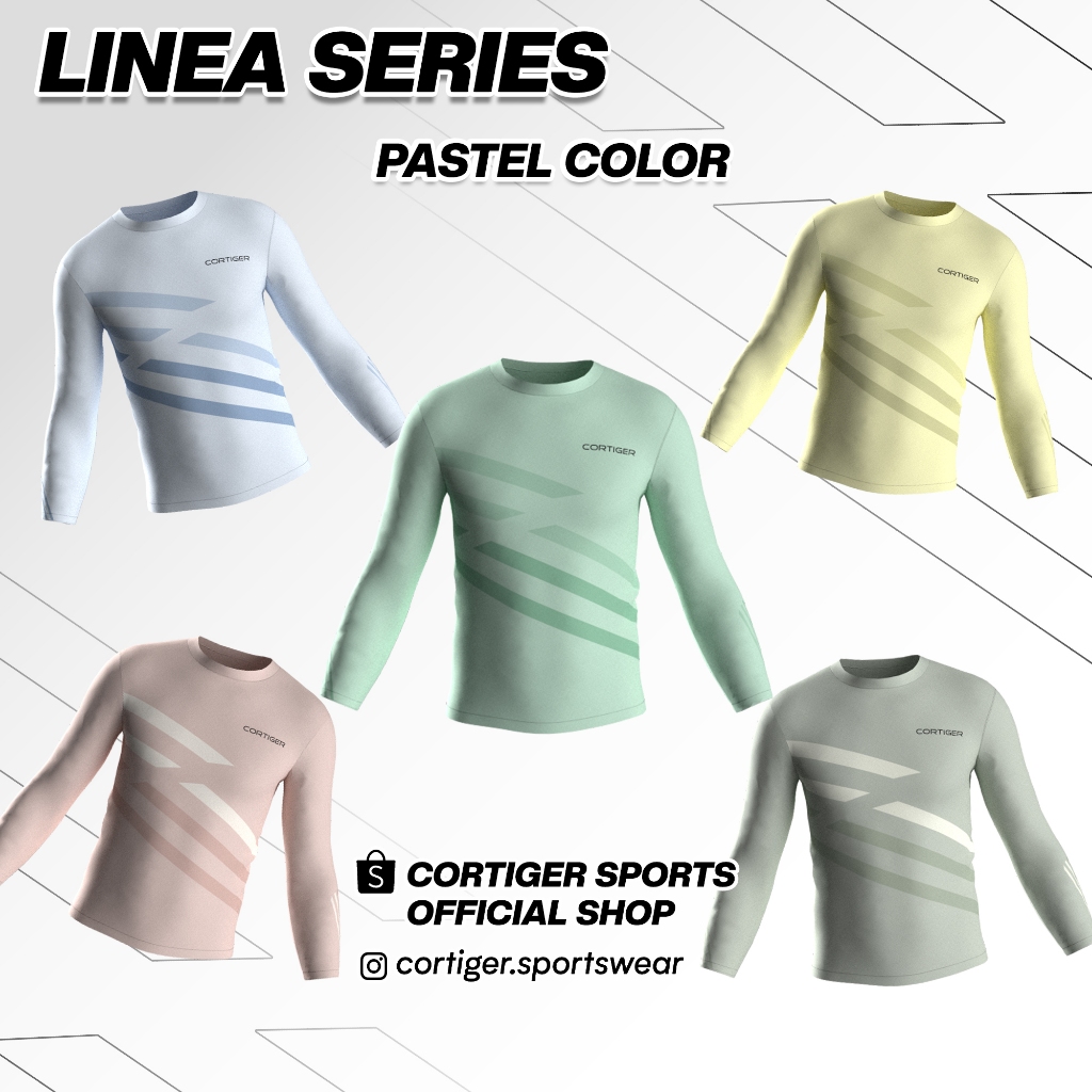 Cortiger Linea Series - Jersey Running Pria / Kaos Olahraga Lengan Panjang Pria / Baju Olahraga Leng