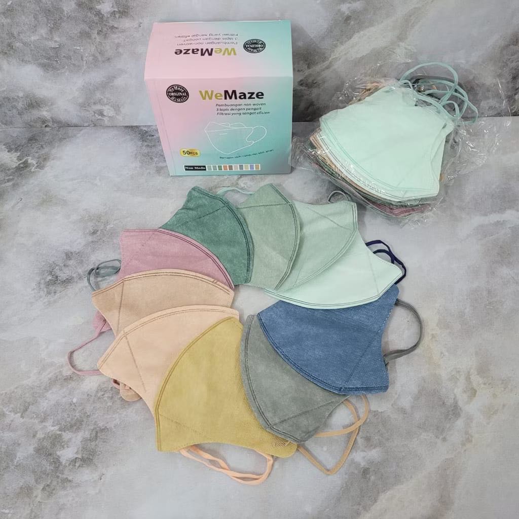 ALKINDO Masker Duckbill dewasa & anak WeMaze 3ply 50pcs Random Color || Masker Duckbill WeMaze 3ply 