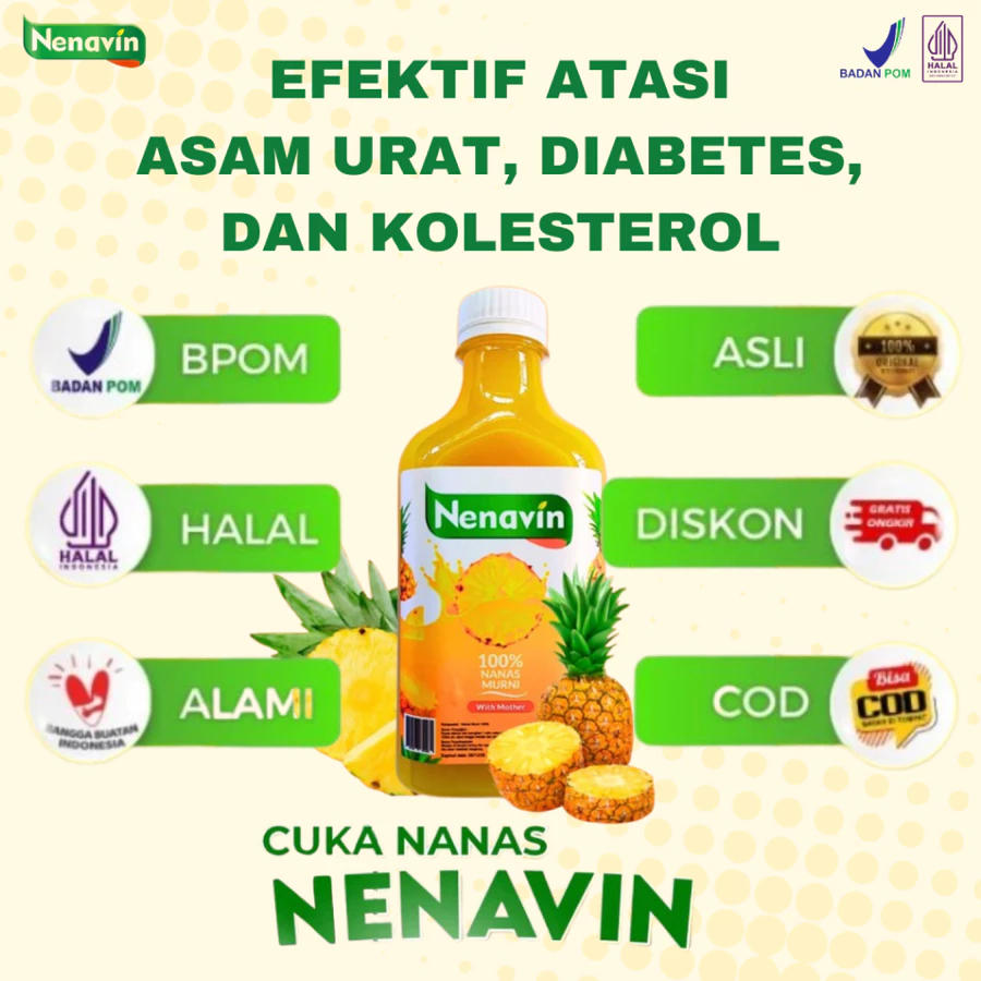 

Nenavin - Cuka Nanas Atasi Kolesterol Diabetes || Nenavin Cuka Nanas Halal MUI Turunkan Gula Darah