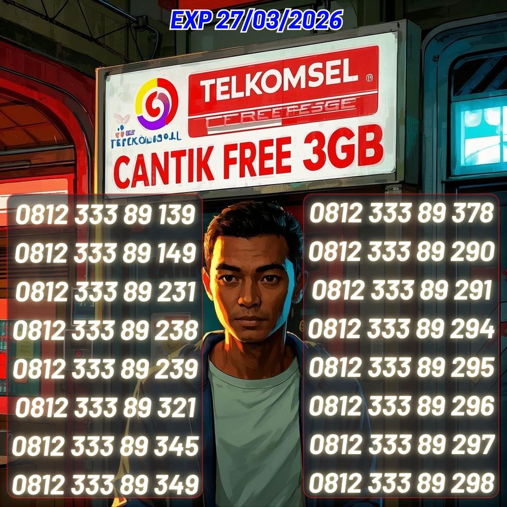 Nomor Cantik Telkomsel Seri 0812 333 89 XXX Bonus 3GB Harga 47ribu