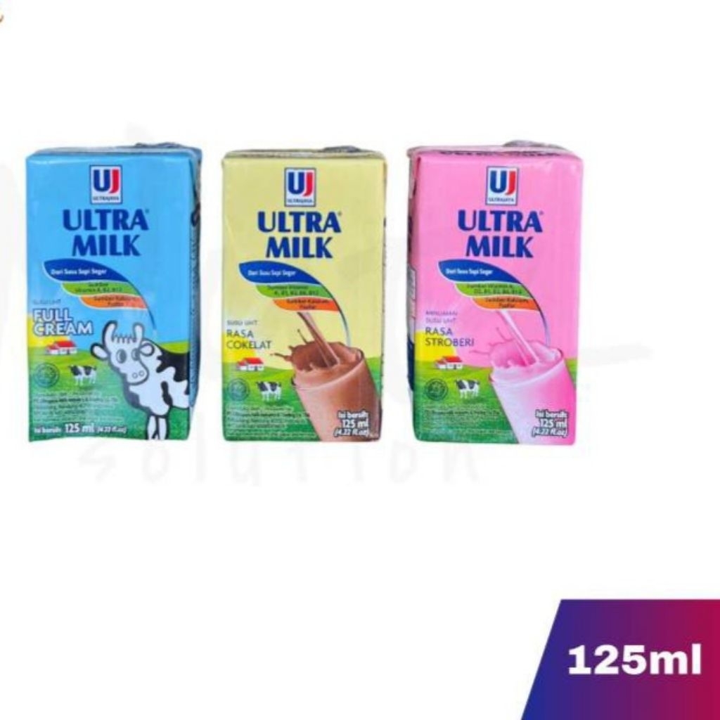 

Susu Ultra Milk UHT Full Cream/Strawberry/Coklat 125ml