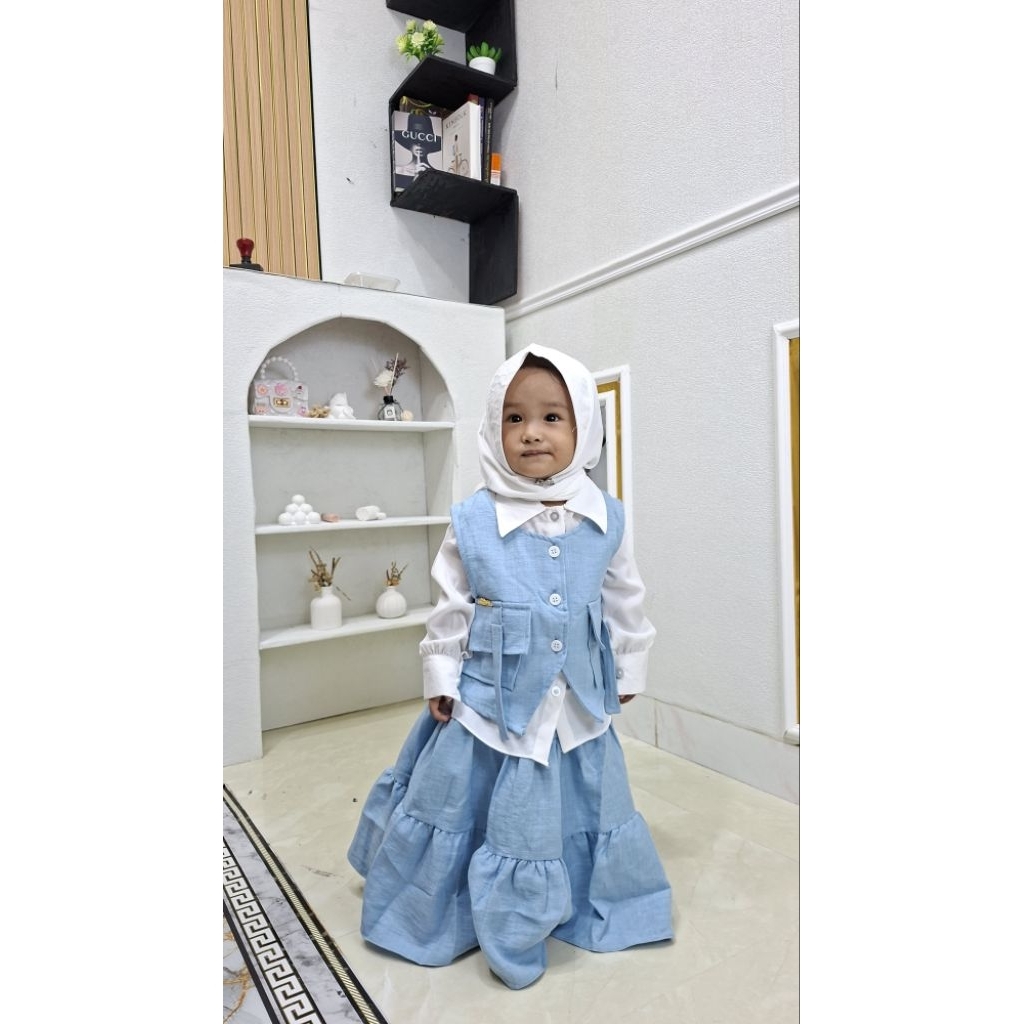 NAYARA set rok 1-12 th/setelan rok anak/set rok rompi/baju muslim setelan anak/set rompi anak