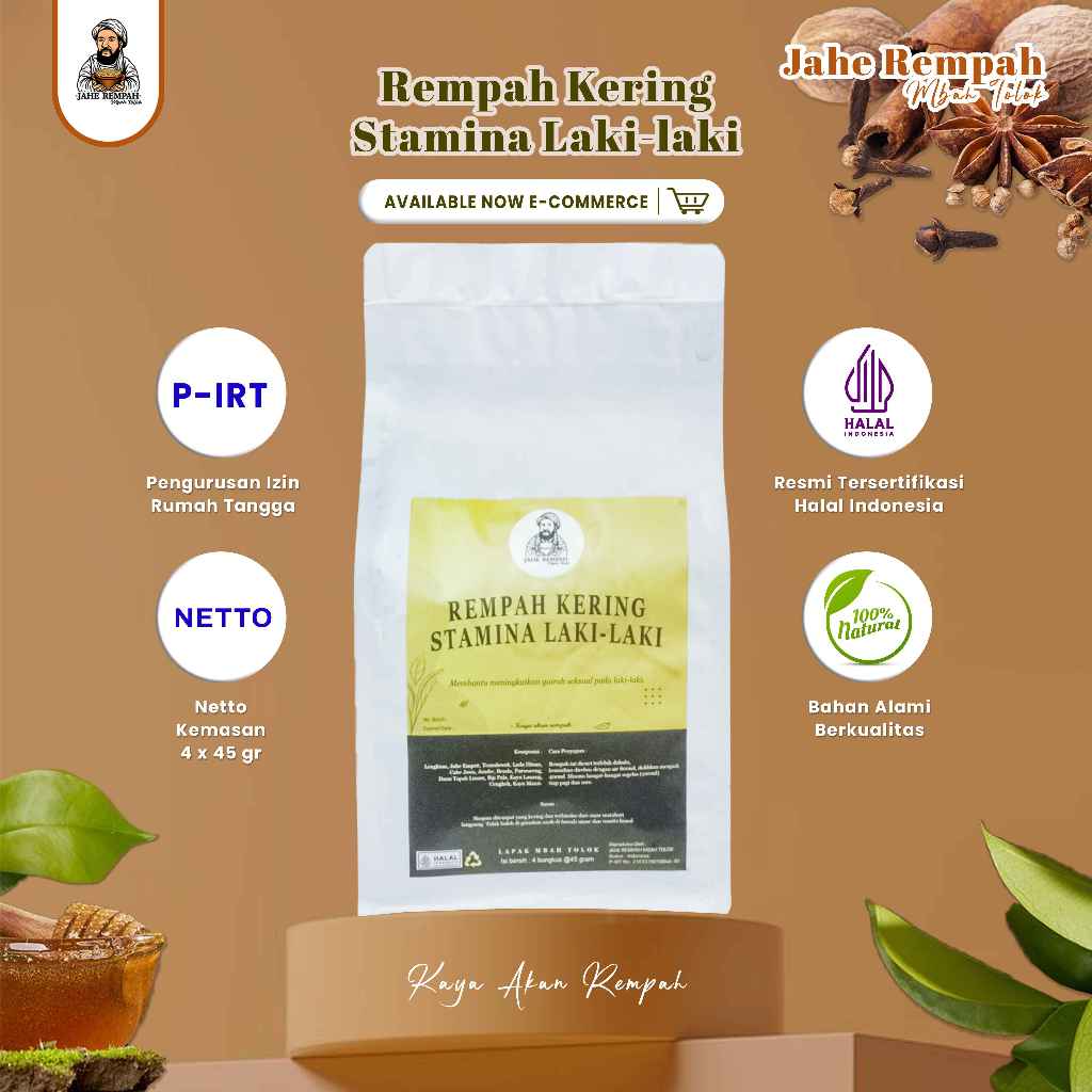 

Racikan Rempah Kering Stamina Laki Laki – 100% Herbal Tradisional, Solusi Alami Stamina Pria