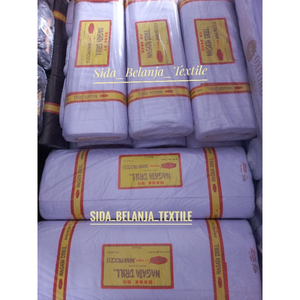 (PROMO) P-00 PUTIH 1 ROLL KAIN NAGATA JAPAN DRILL KEMEJA PDH PDL SERAGAM SEKOLAH UNIVERSITAS DLL
