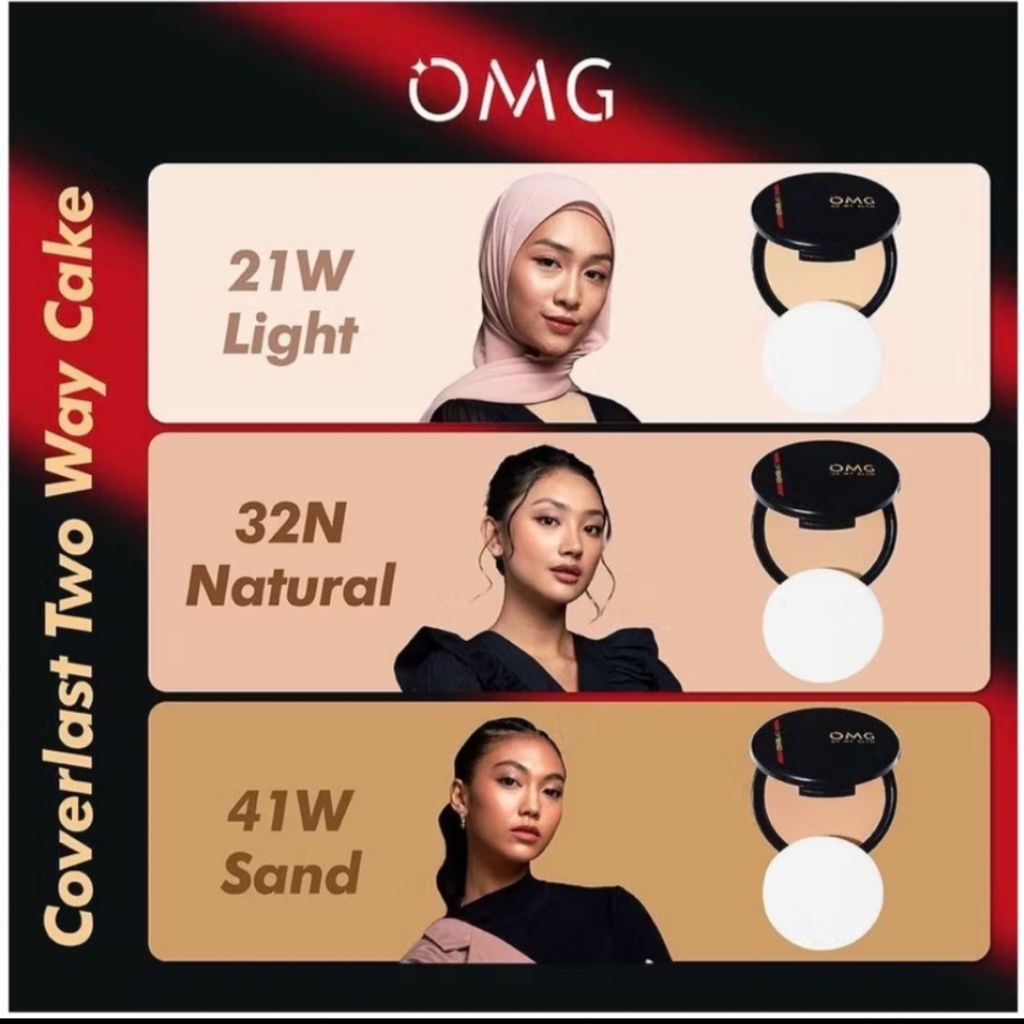 OMG Two Way Cake 12gr|bedak padat OMG|Oh May Glam