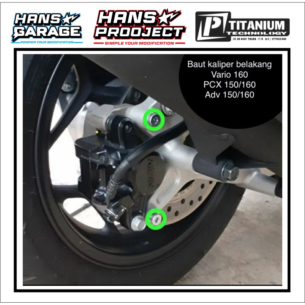 Baut TITANIUM Breket Kaliper Belakang PCX 160 ADV 160 VARIO 160