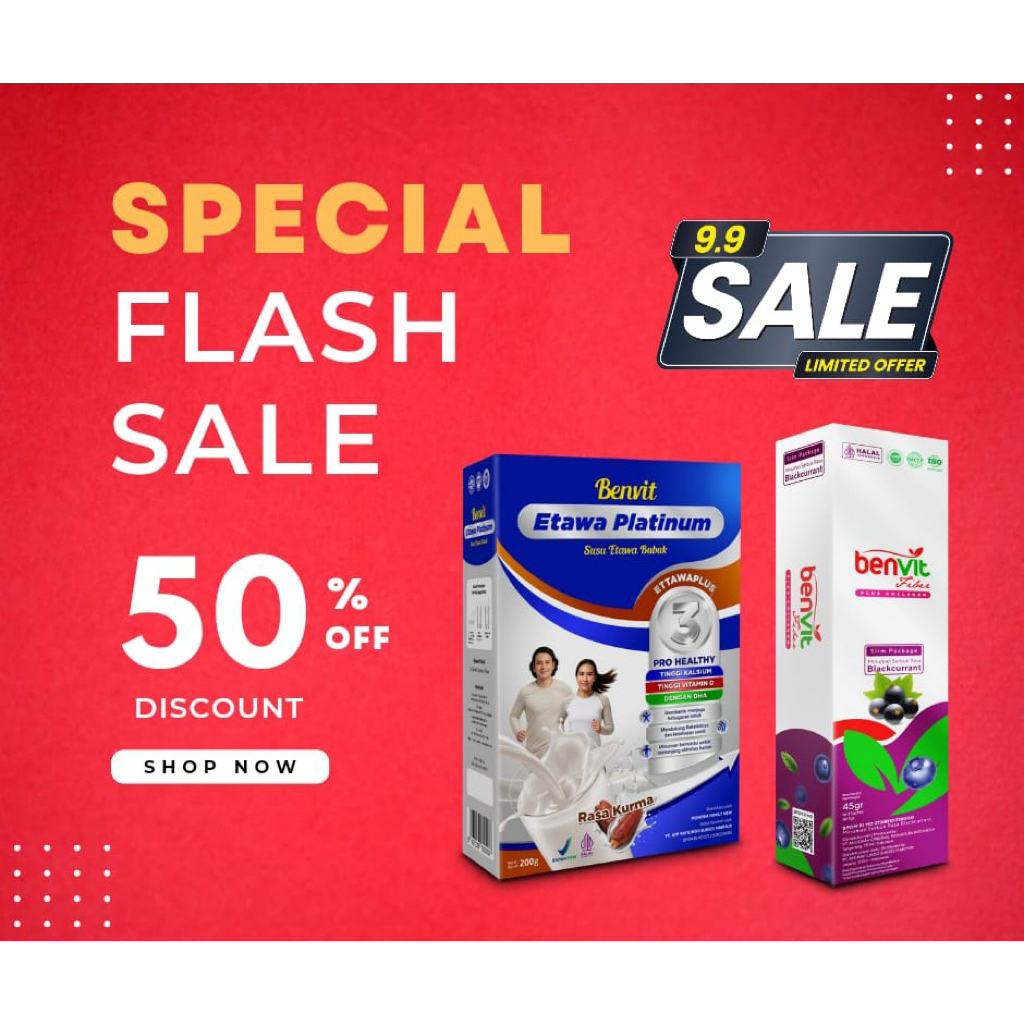 [ Paket Hemat ] Benvit Etawa Platinum + Benvit Fiber Plus Collagen isi 3 Sachet Slimpack Untuk BAB L