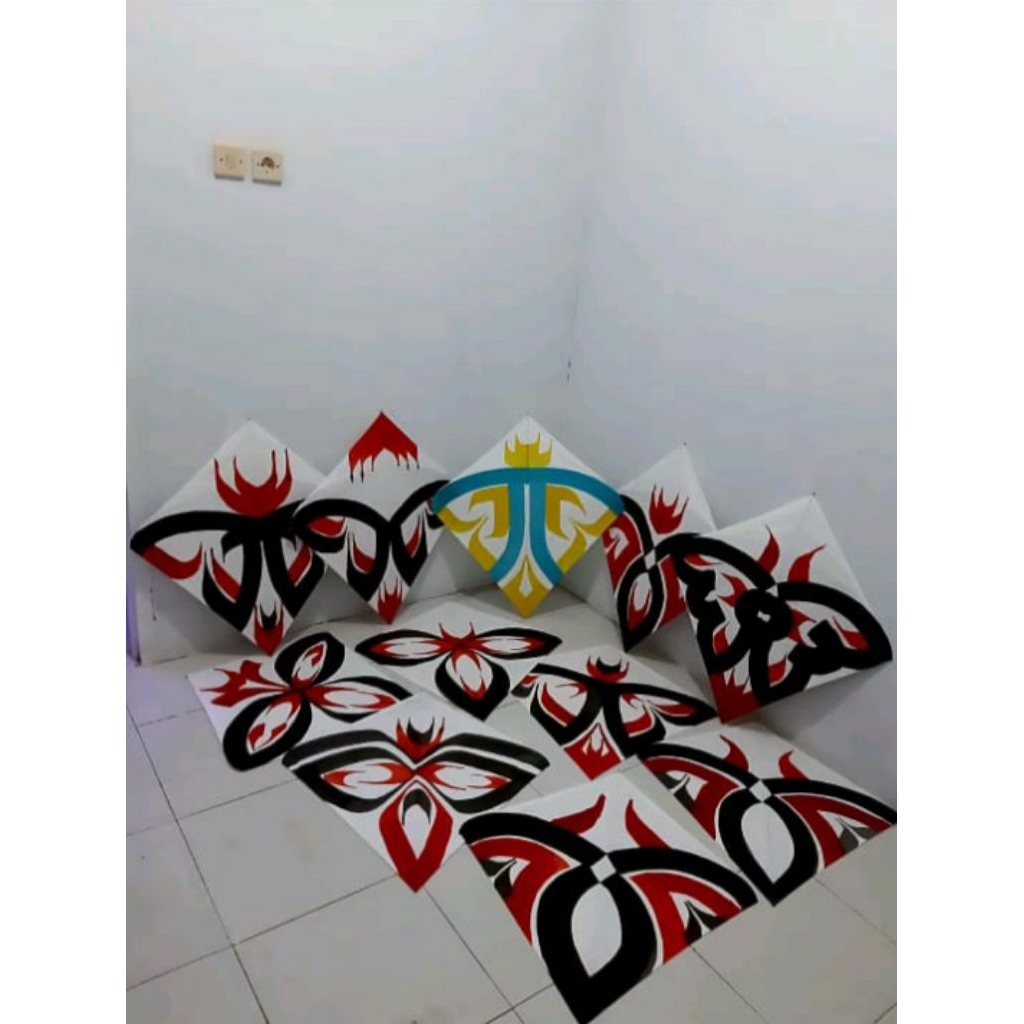 layangan aduan layangan tisu layangan kertas motif mewah Uk 95 20pcs