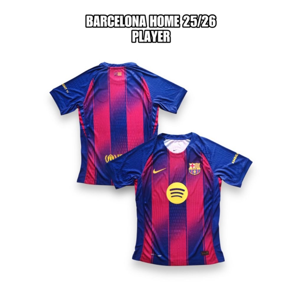 Jersey Bola Garde Ori Barcelona Home 2025 - Lengan pendek dan Lengan Panjang Player Issue Premium El