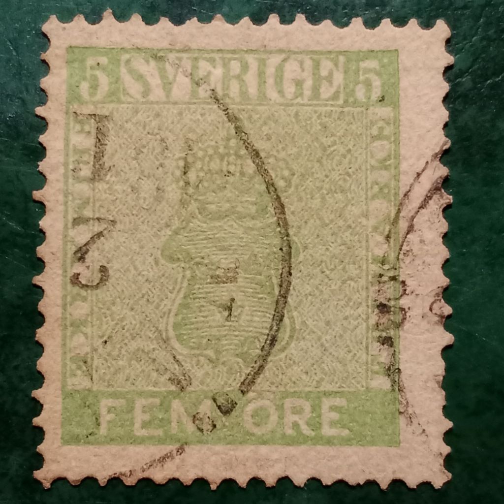 

Prangko Swedia 5 ORE tahun 1858 -1870 USED