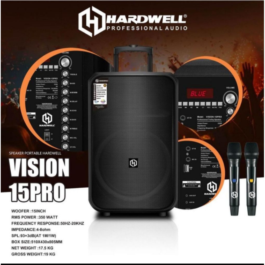 Speaker Aktif Portable 15 Inch Hardwell Vision 15