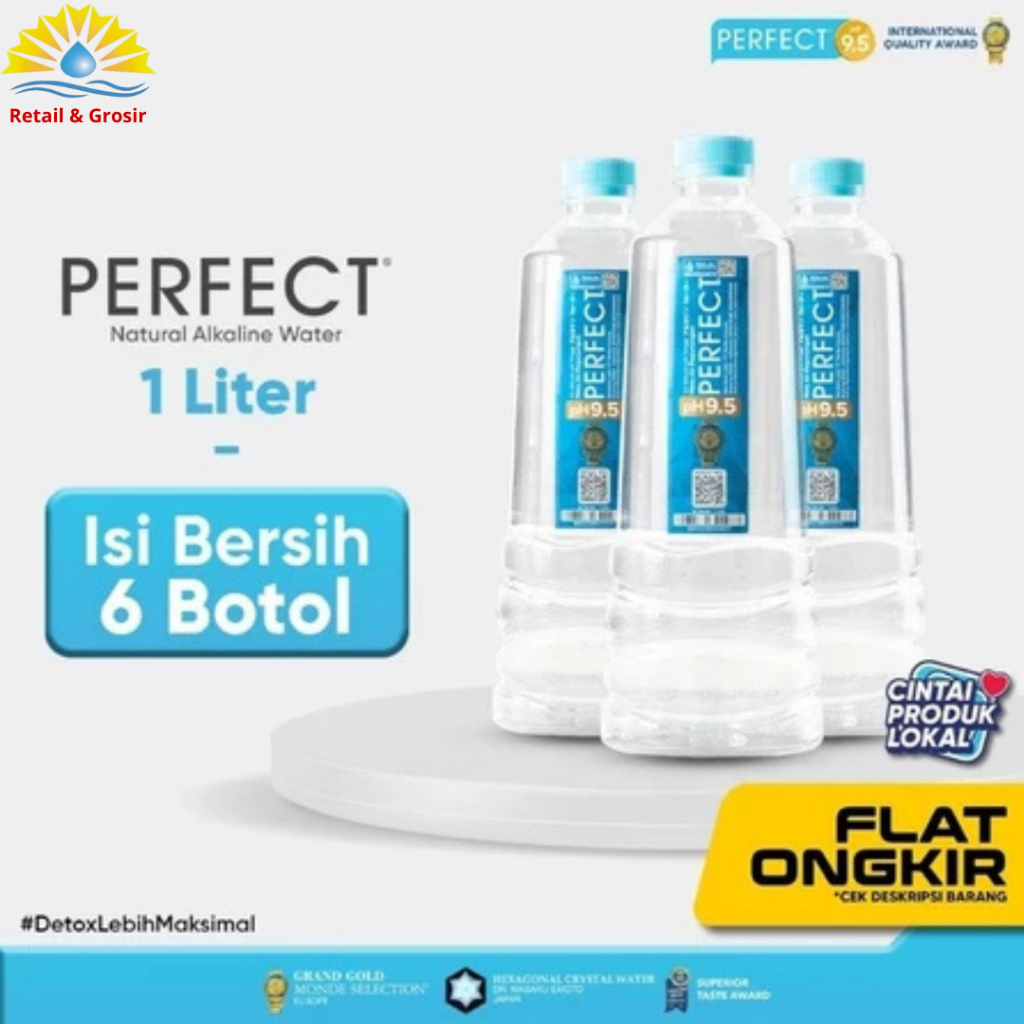 

Perfect Natural Alkaline Water pH 9.5 1000 ml (isi 6 Botol)