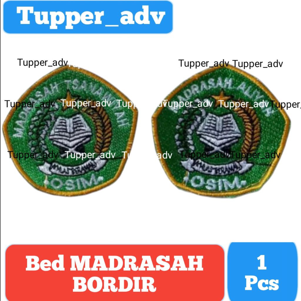 Badge Madrasah OSIM Bordir / Bed OSIM MTs Bordir / Bed OSIM MA Bordir / Badge Madrasah Tsanawiyah / 