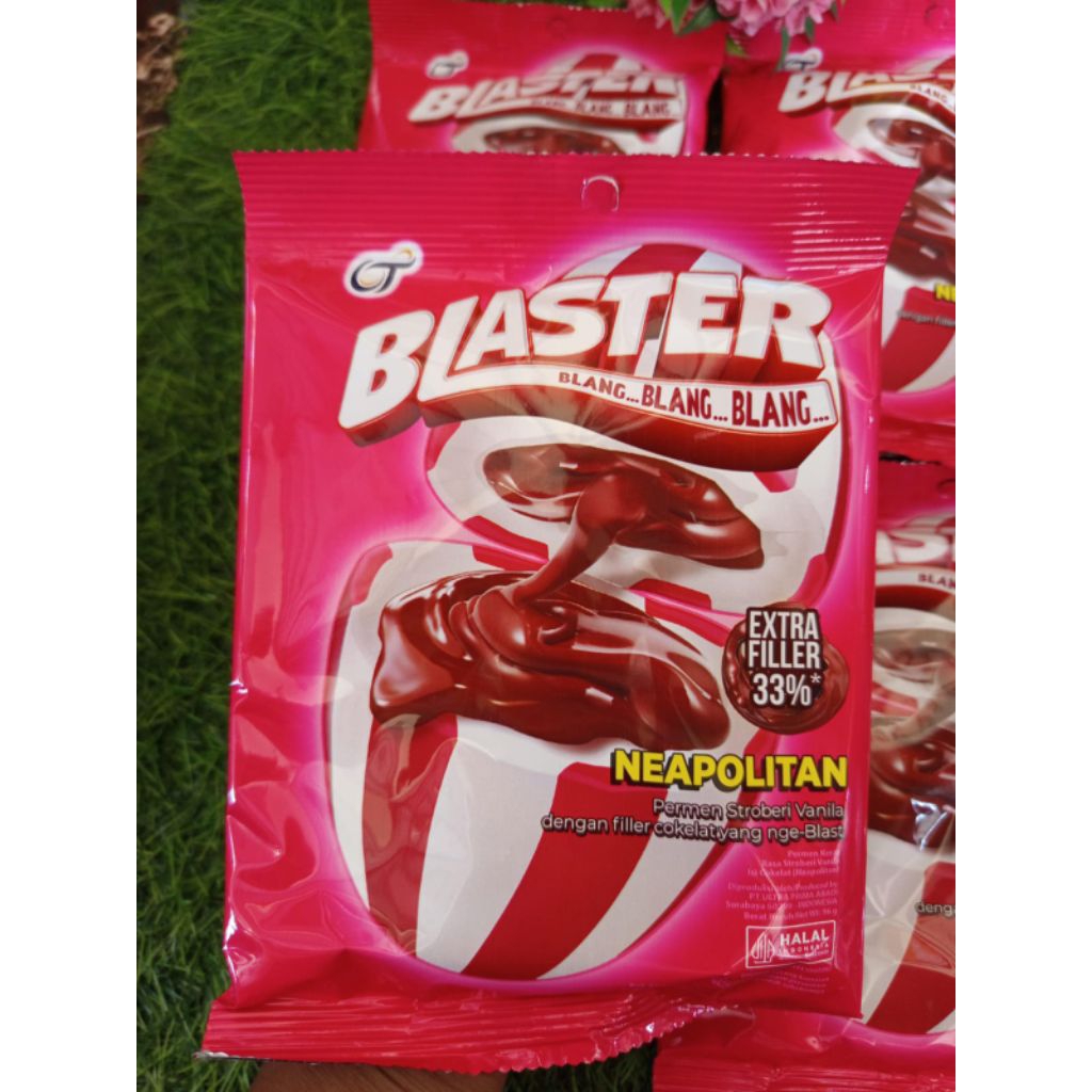 

PERMEN BLASTER | BLASTER NEAPOLITAN | KRMASAN 96 GR | Permen Stroberi Vanilla dengan filler coklat.