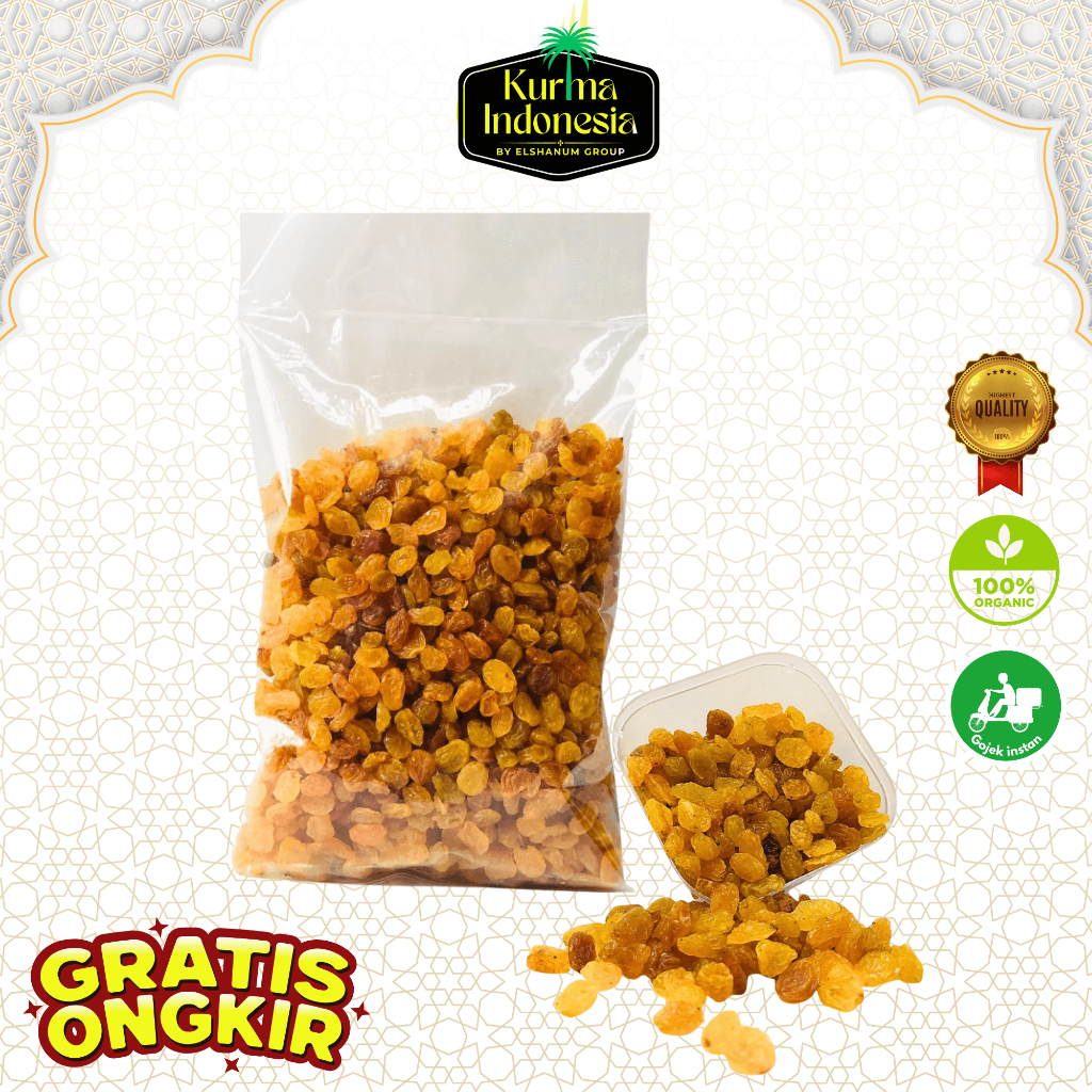 

Kismis Golden Raisin 250GR Asam Manis Anggur Original premium best Quality - kurma indonesia
