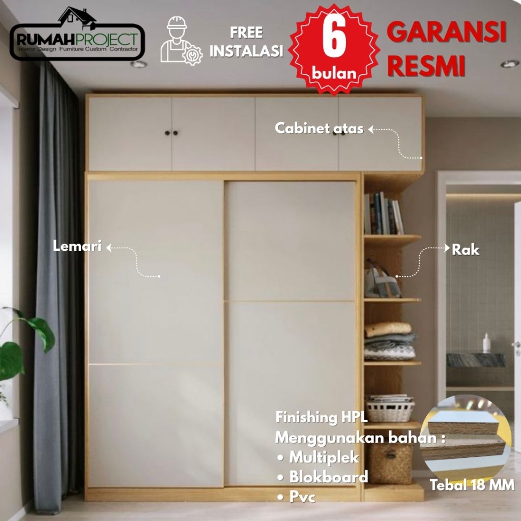 LEMARI PAKAIAN CUSTOM | WARDROBE CUSTOM | LEMARI PENYIMPANAN