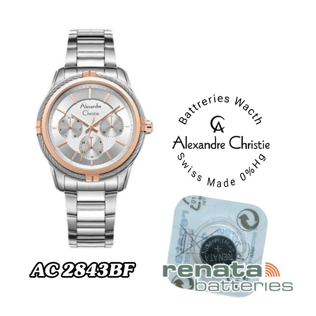 2843BF battrai jam tangan Alexandre Christie battrai pengganti