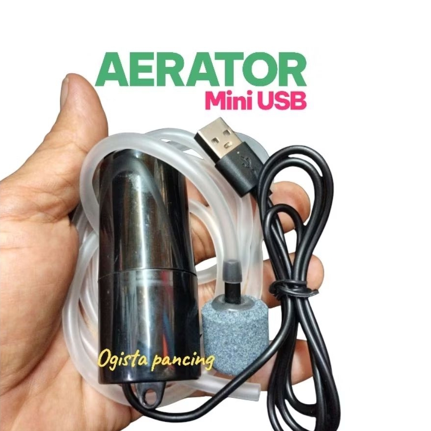 POMPA OKSIGEN AERATOR MINI BISA PAKAI USB GELEMBUNG UDARA UDANG HIDUP MANCING