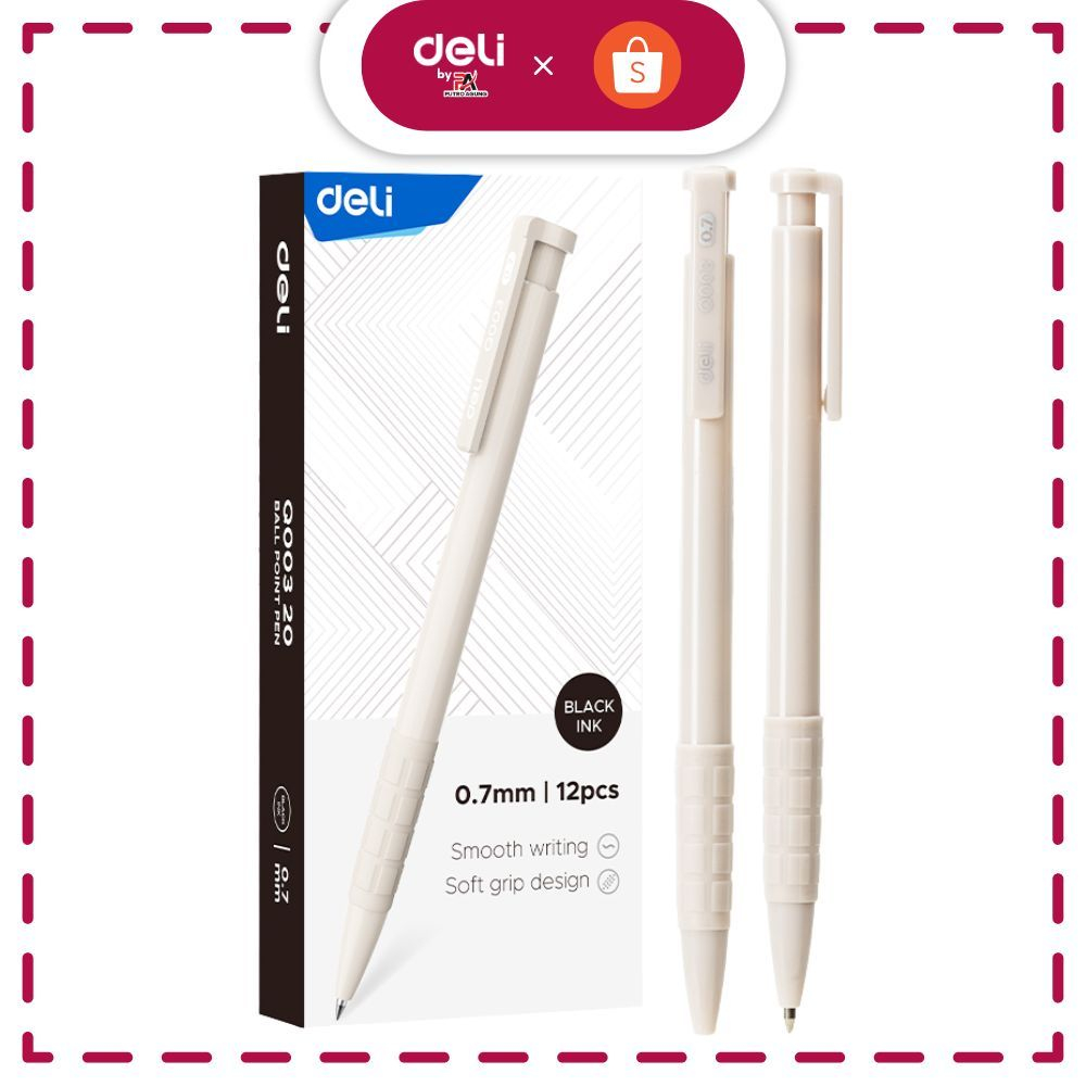 

Deli Rectractable Ballpoint Pen / Pulpen Cetek 0.7 mm 1 PCS Hitam EQ00320