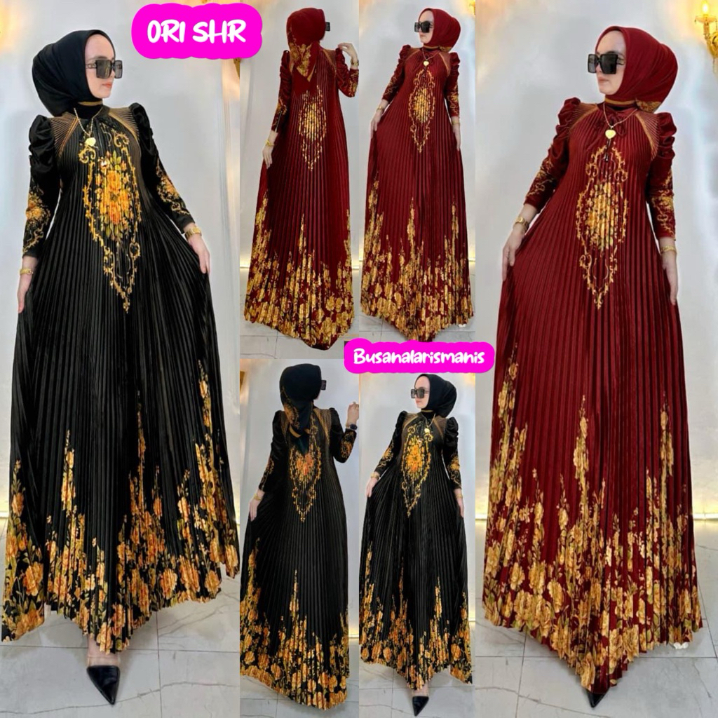 READY NEWWW REALPICT ORI SHR GAMIS SYARA PLISKET PREMIUM HIGH QUALITY