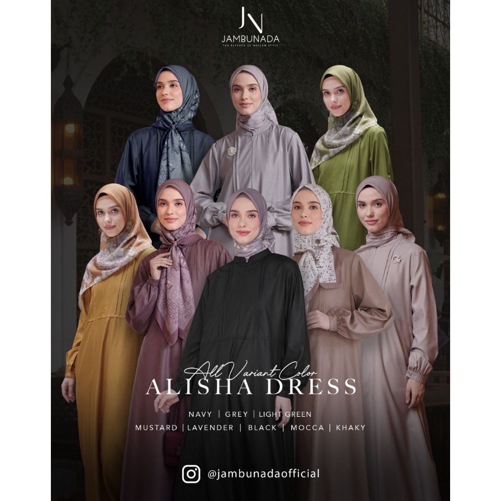 Jambunada Alisha Dress / Gamis Wanita Polos Premium / Gamis Syari / Daily Dress